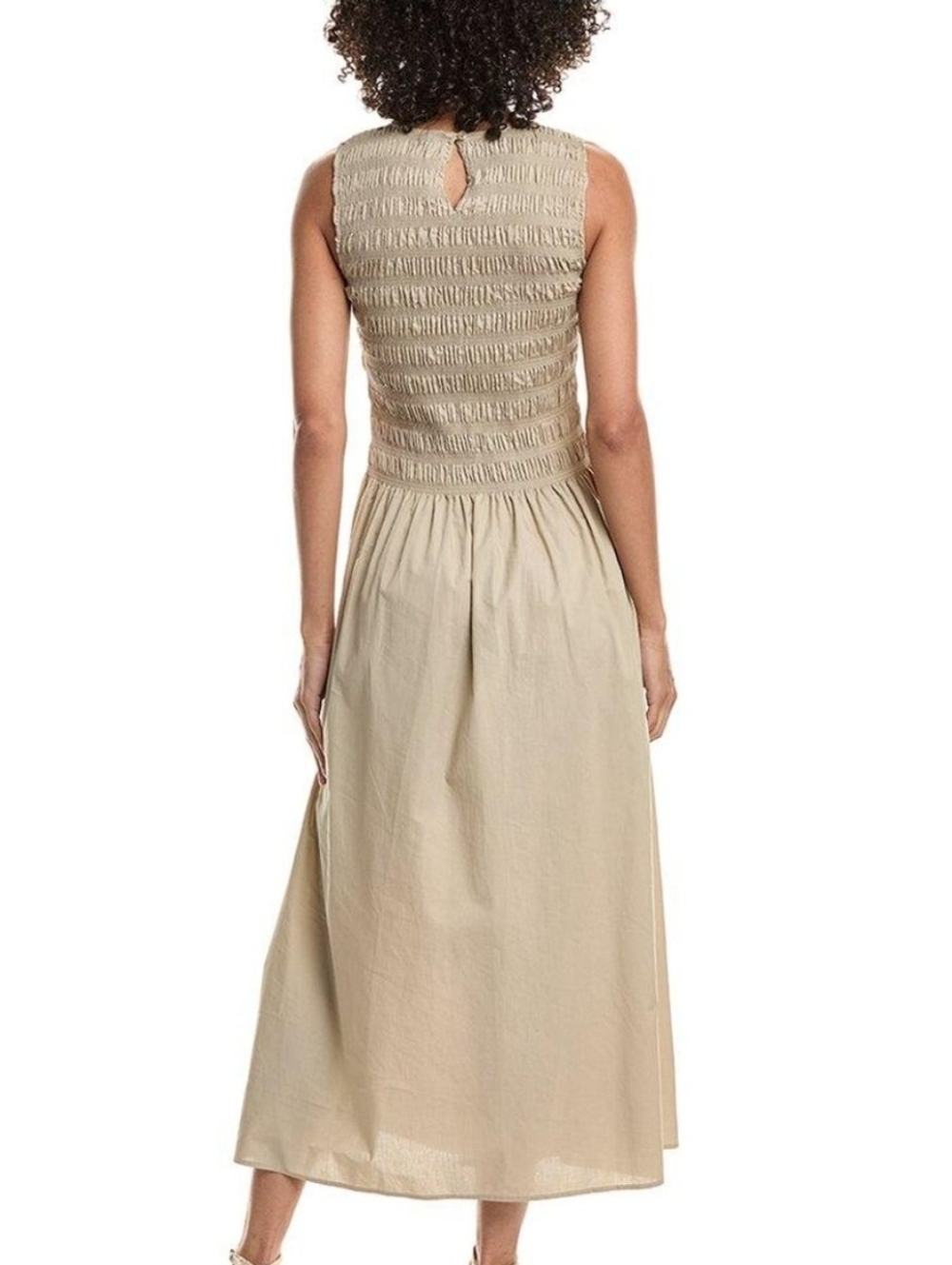 rag & bone Girls' Sleeveless Smocked Maxi Dress - Beige - Picture 3 of 6